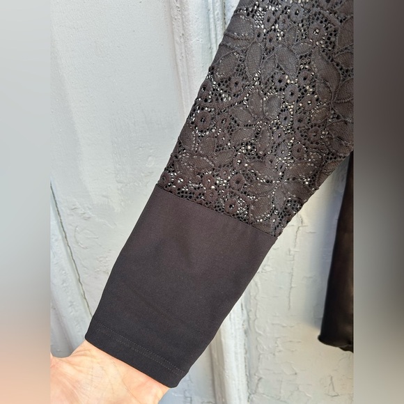 Dotty Black Satin + Lace Blouse, Size M - Picture 9 of 9